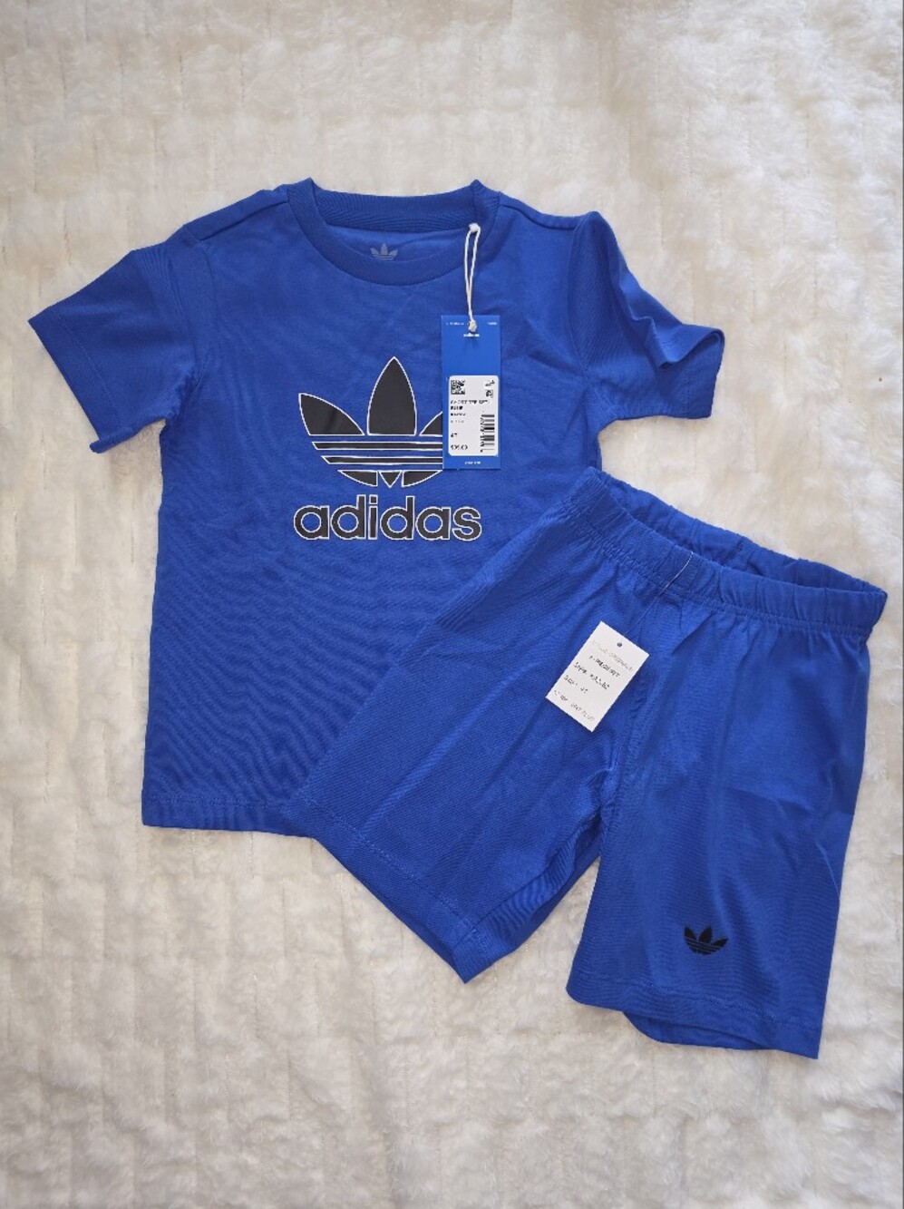 adidas Kids Blue Trefoil Tee and Shorts Set
